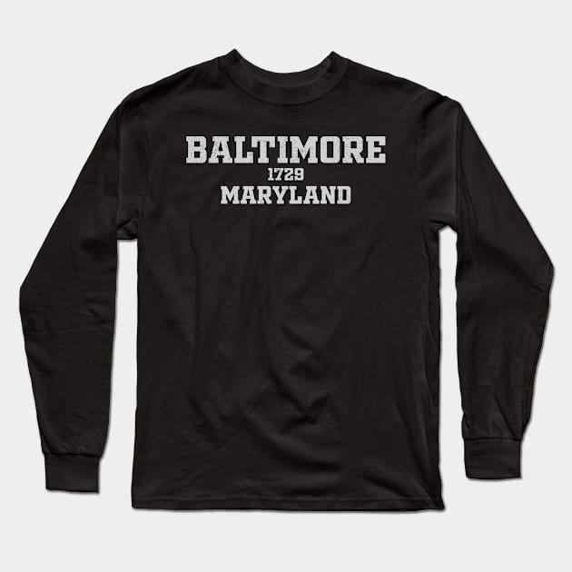 Baltimore Maryland Long Sleeve T-Shirt by RAADesigns